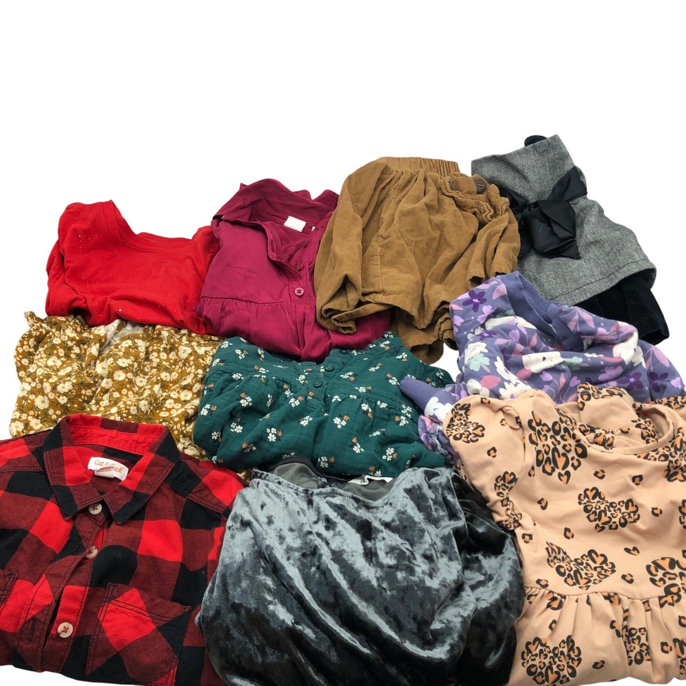 Girls Size 6-7 / 6X Fall Winter Clothing BUNDLE Long Sleeve Dresses Shirts